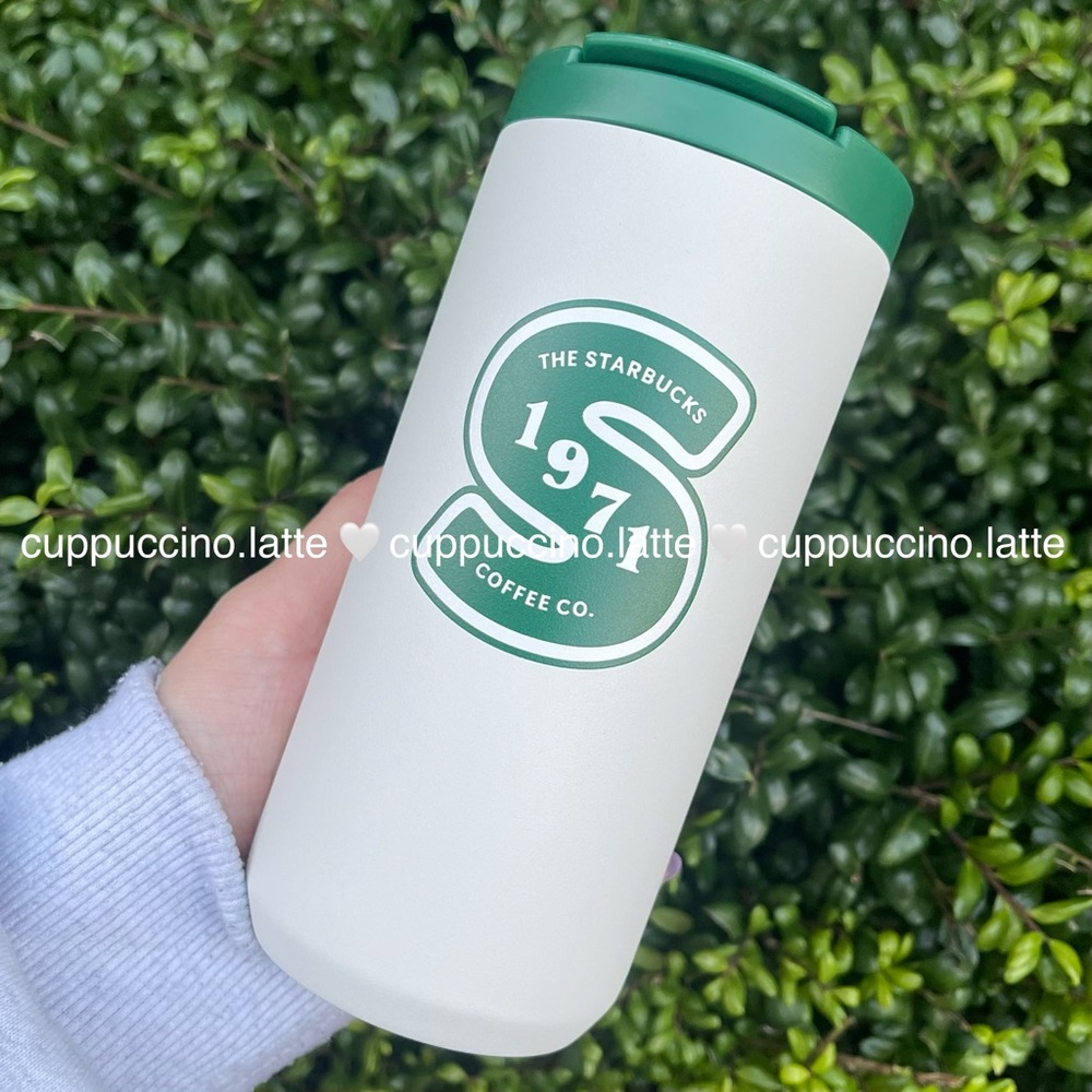 NEW🤍Starbucks 2026 Limited Edition White & Green Heritage 1971 SS Bottle Tumbler